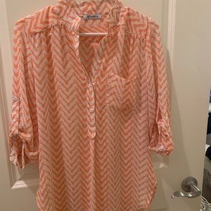 Orange and white blouse